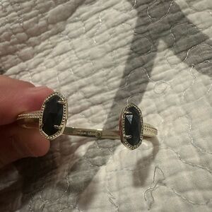 Kendra Scott cuff Black and Gold Women's Bracelet with black jewel